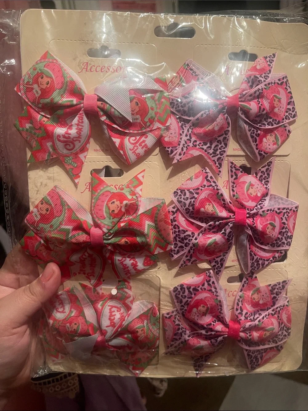 Strawberry shortcake hair bow